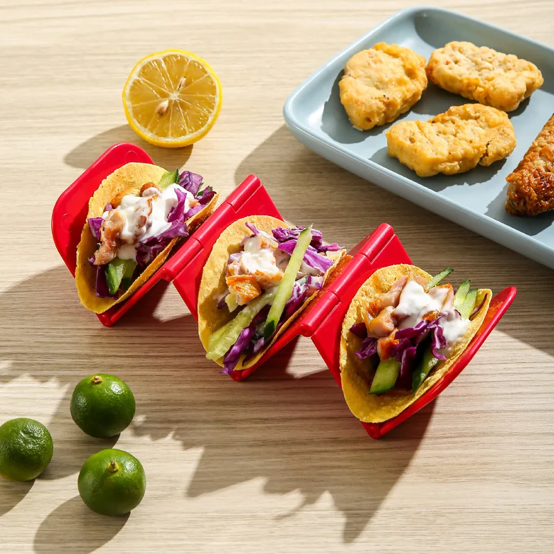 wholesale Food grade plastic taco trays Taco Stand Tray Style, Dishwasher and Microwave oven Available Taco Holder