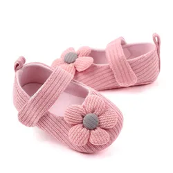Spring 0-1 years old kids shoes wool flower princess baby shoes soft bottom non-slip toddler shoes