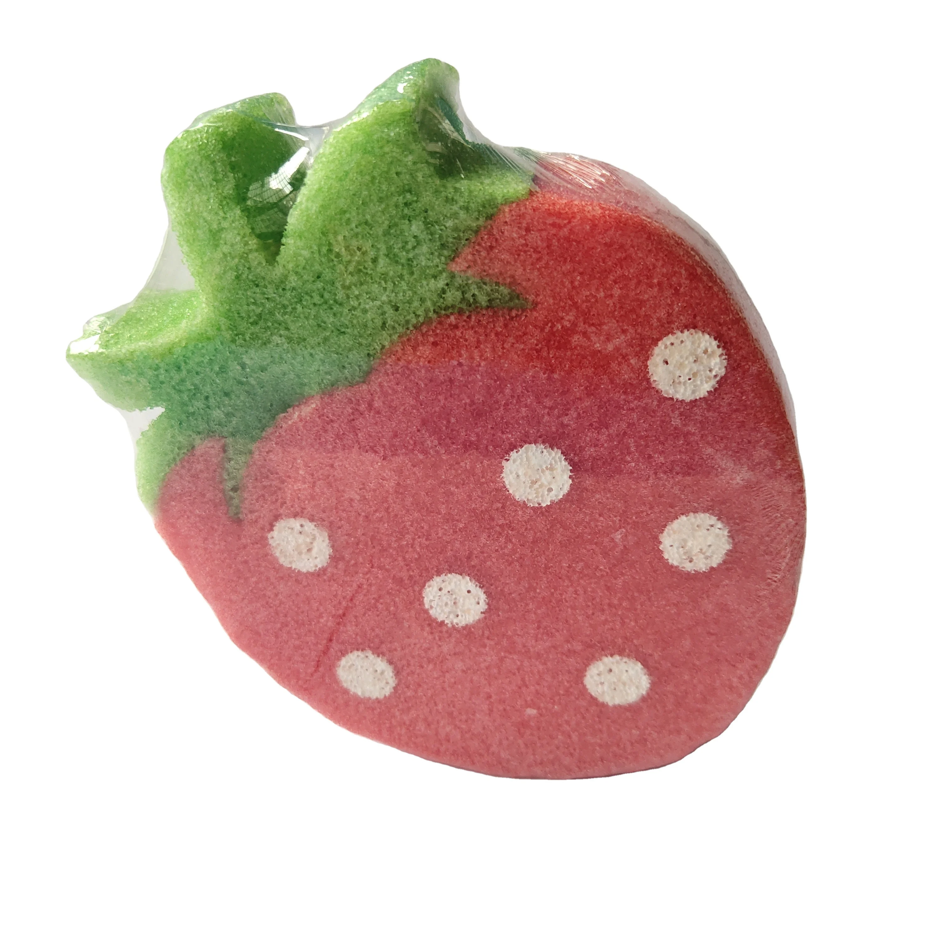 High quality Strawberry Sponge Soap Whitening Bath Face Body Toilet Soap