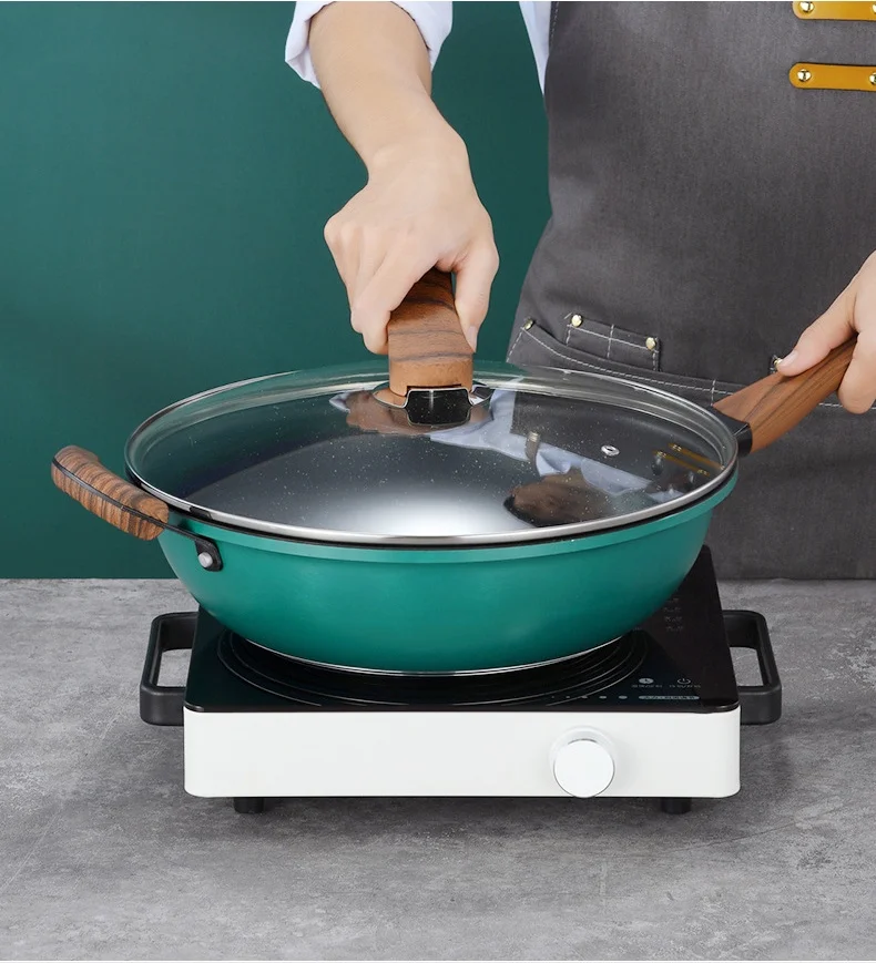 High Quality Die Cast Aluminum Cookware Maifan Stone  Non Stick Pan Set For Kitchen Ware Cooking Pot