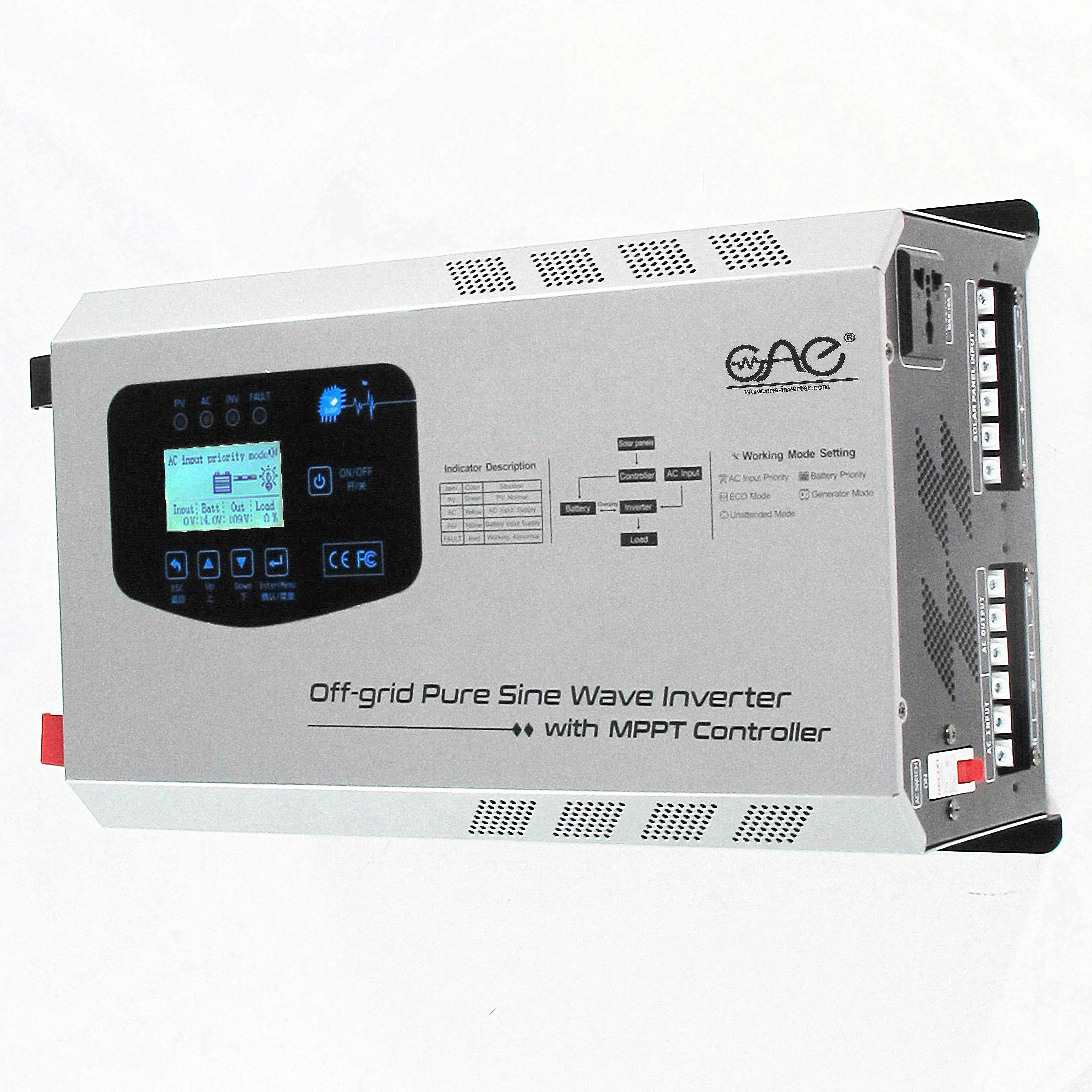 Инвертор солнечной энергии, встроенный инвертор неэлектрической гибридной солнечной энергии 30 А/60 А, 1 кВт, 2 кВт, 3 кВт, 4 кВт, 5 кВт, 6 кВт, низкочастотный инвертор