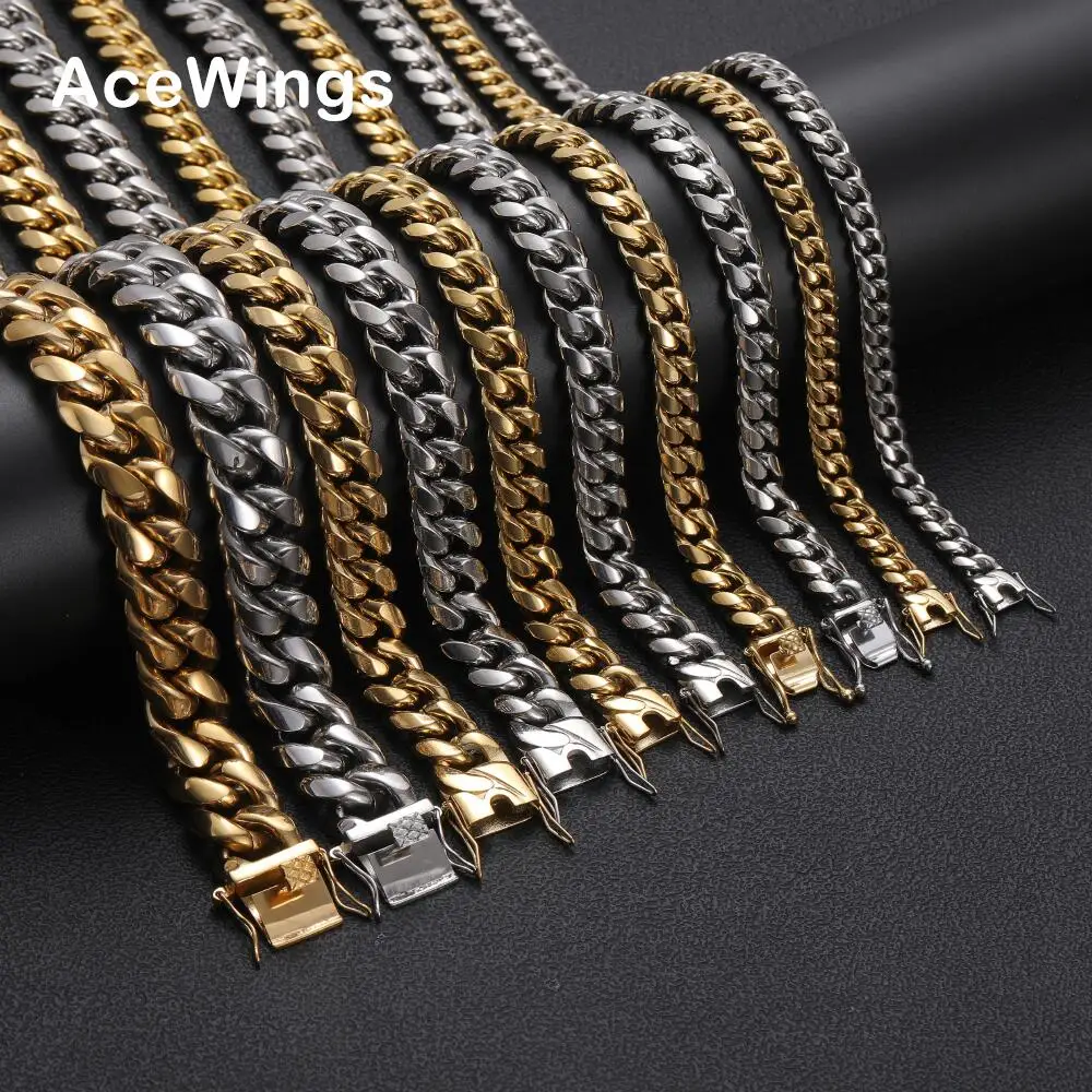 SC003-SC007  6mm 8mm 10mm 12mm 14mm 18mm Stainless Steel cuban link chain Hip Hop Chain Necklace mens necklace chain