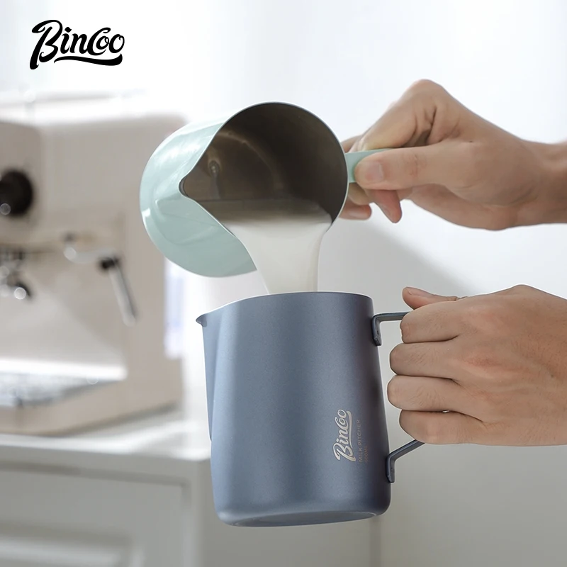 BINCOO Coffee Pull Flower Vat Milk Foam Cup Stainless Steel Professional Milk Vat Coffee Utensils 350ML/600ML