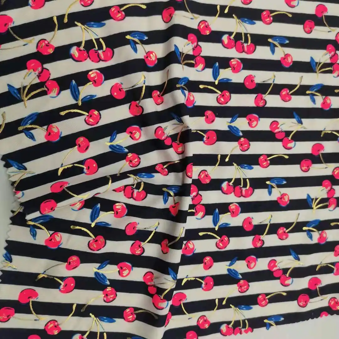 Breathable Uv-proof Printed 85 Polyester  15 Spandex Interlock Fabric for Shirt Yoga Legging Sportswear Garment