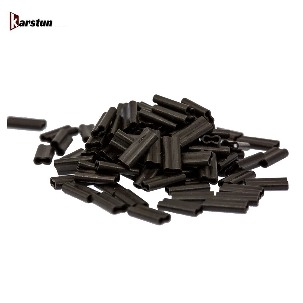 Thick Wall copper  krimp Fishing with  matt black  Mini Double Barrel crimps Sleeve  for tackel carp fishing