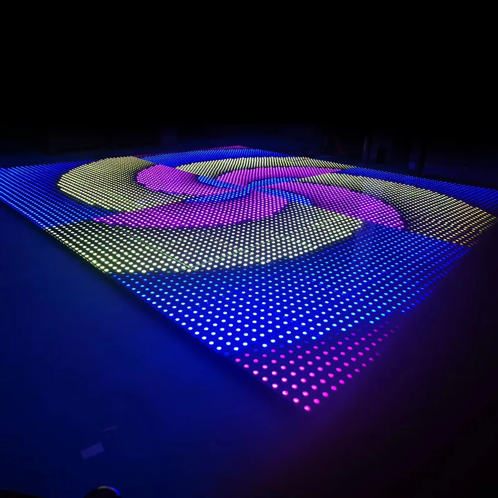 
Factory direct professional LED stage lights illuminated led tempered glass video dance floor DMX led video display panel 