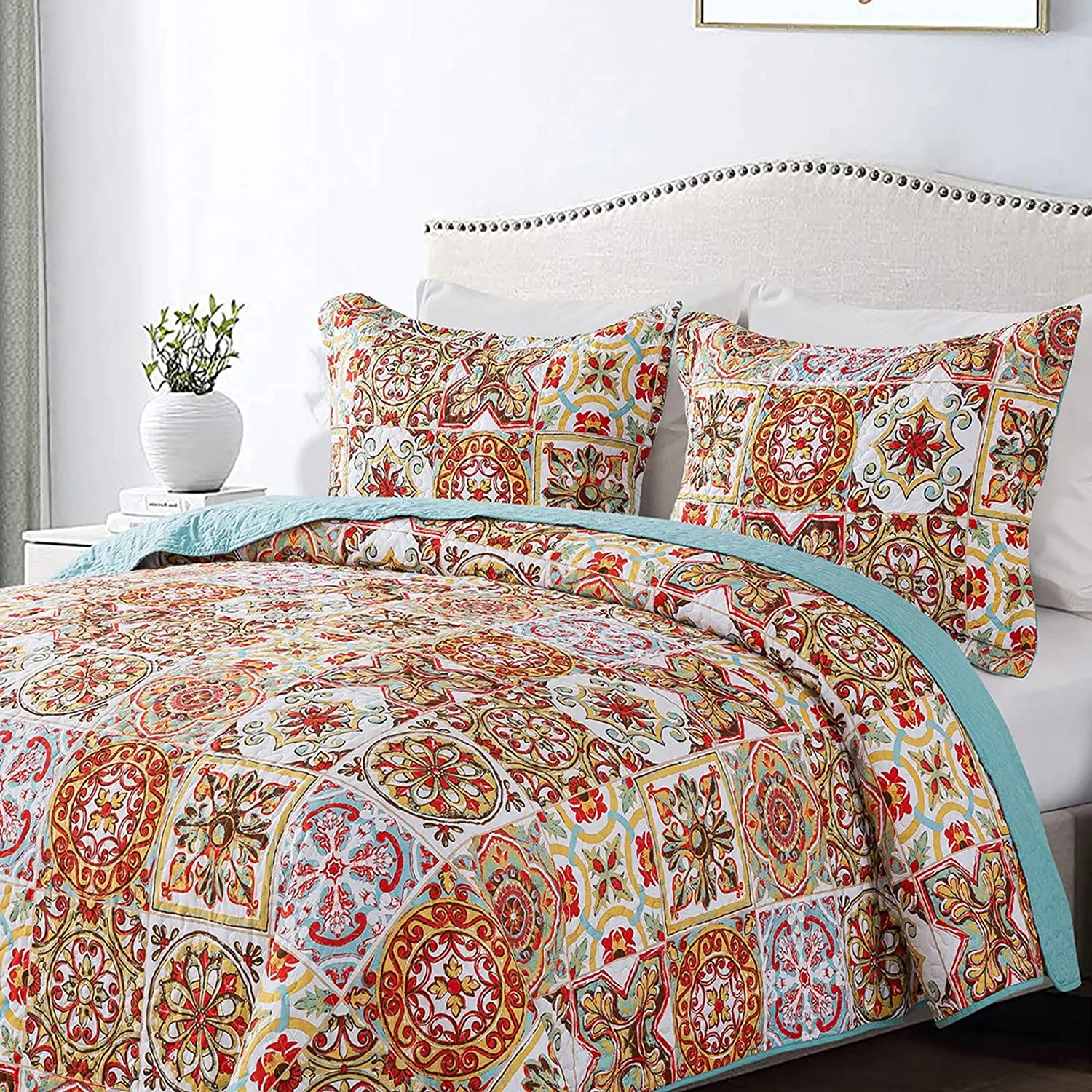 Brillmax Floral Luxury Homens Kantha Patchwork Summer Polyester Quilts Blanket Bedding Set Bedspread Wholesale Manufacturers