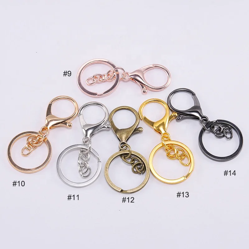 30mm Key Ring Long lobster clasp key hook chain Accessories handmade DIY Jewelry Making Keychain