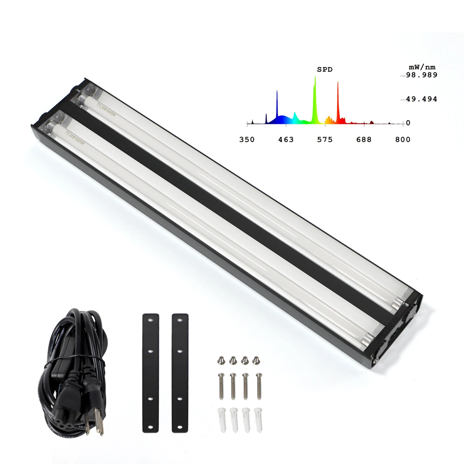 Edkfarm 4ft 48w 2 bulb 6400k t5 ho  fluorescent tube led grow reptile light