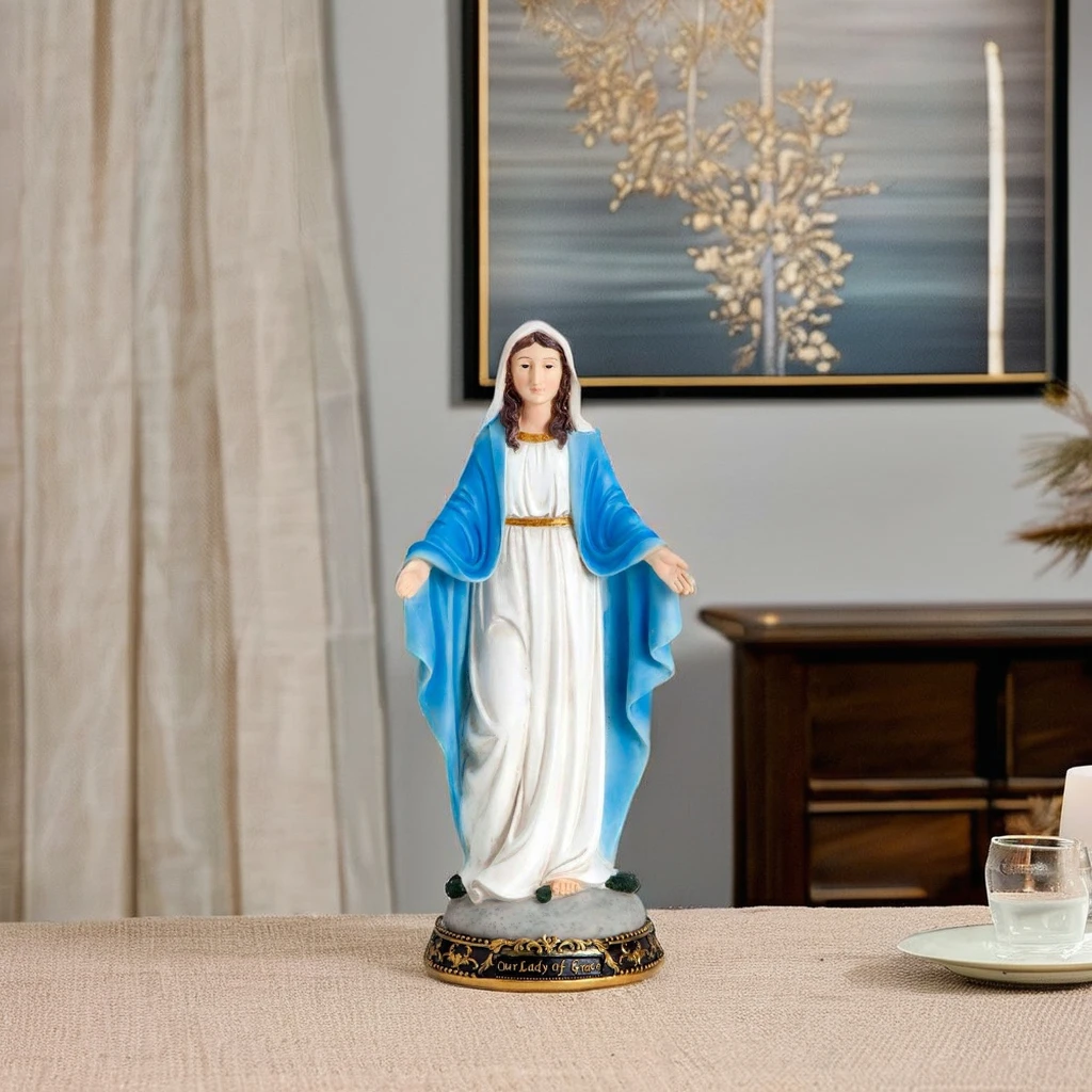 Polyresin Virgin Mary Statue Figurine Resin Crafts Sculpture garden home decoration
