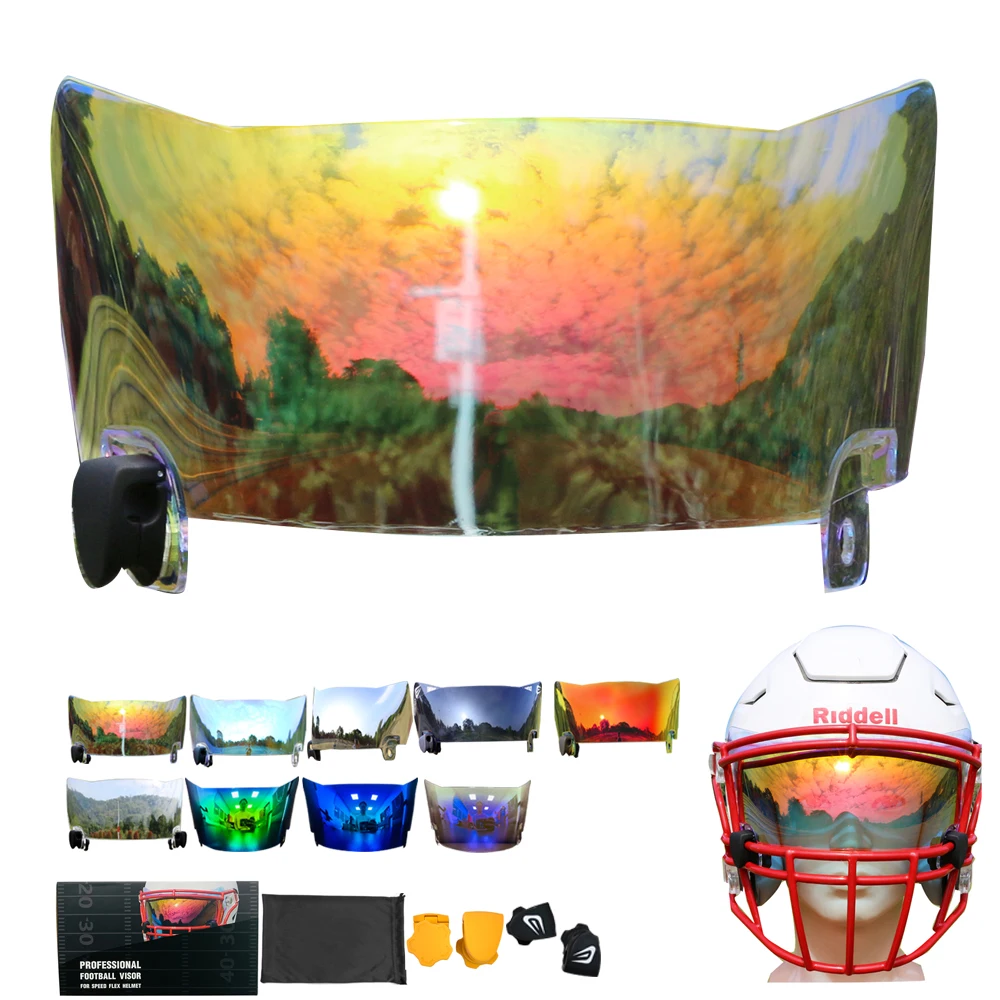 Clear Red Football Visors designed for SpeedFlex Helmet, Football Helmets Visors Accessories