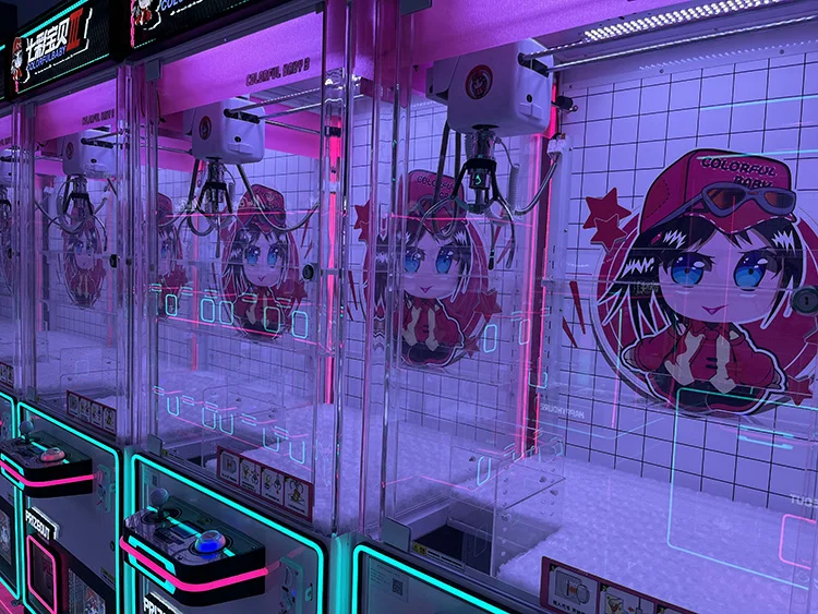 Colorful Baby children play coin operated arcade game amusement prize indoor entertainment toy vending claw crane doll machine