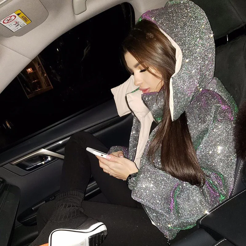 
Блестящая верхняя одежда на заказ, пуховая куртка на молнии, женские теплые зимние пуховики 