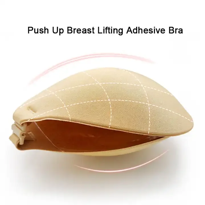 Waterproof Reusable Round Backless Strapless Sticky bra Invisible silicone push up self adhesive bra for Women