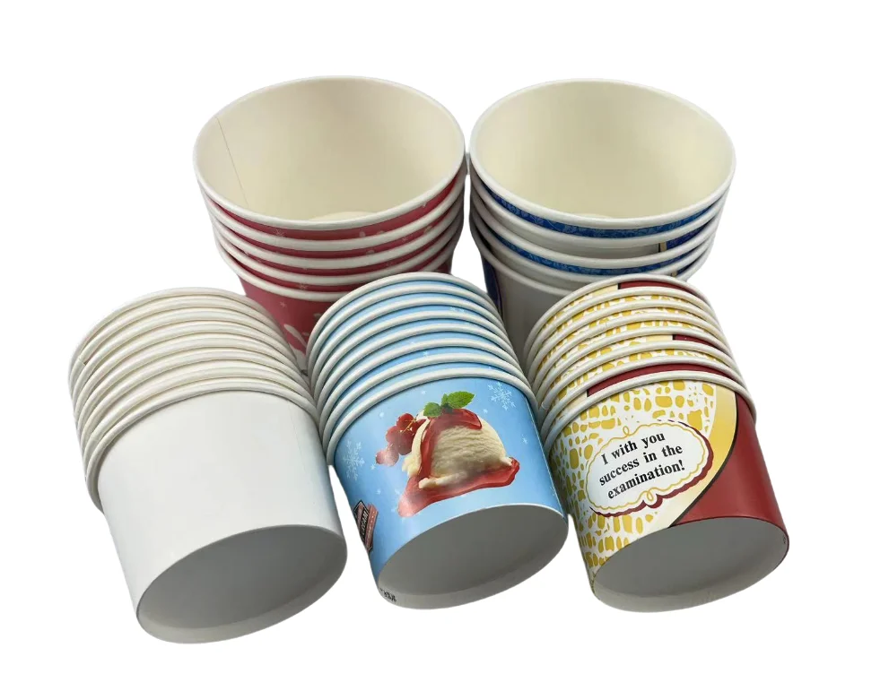 Anqing Laike Ice Cream Cups Eco-Friendly Biodegradable Ice Cream Paper Cup Food Package 3oz/4oz/5oz/10oz