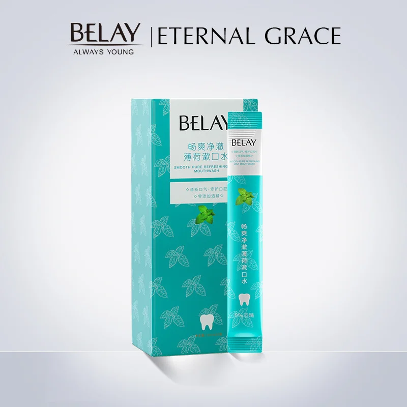 Оптовая продажа, 10 шт., натуральная морская полоска, для мытья рта, лимонная мята, отбеливание зубов, путешествия, одноразовые, для полоскания рта