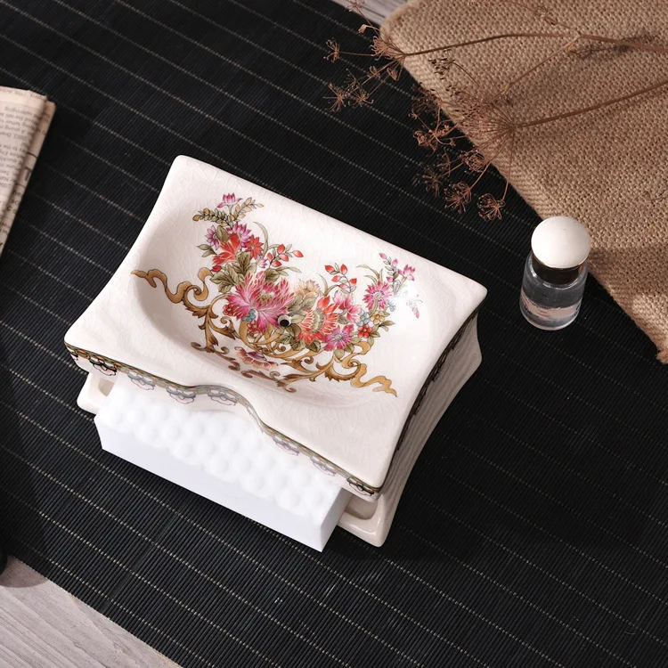 Hotsell Porcelain Double Layer Home Decor Washroom Accessory Wholesale Ceramic Bathtub Soap Dish