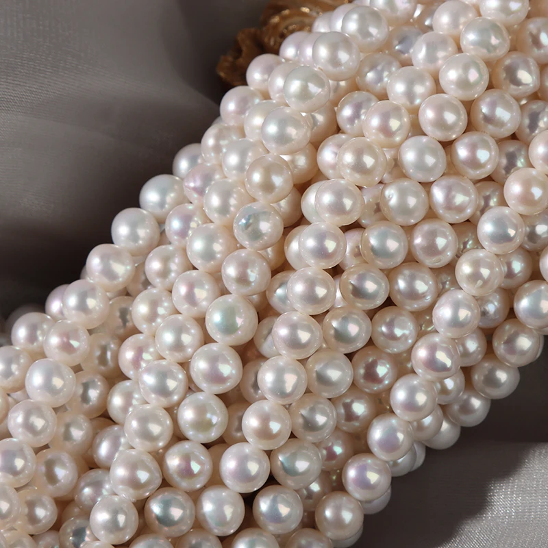 7mm Akoya Pearls Loose Natural Freshwater Pearl Shape Baroque Beads Baroque Freshwater Pearls String
