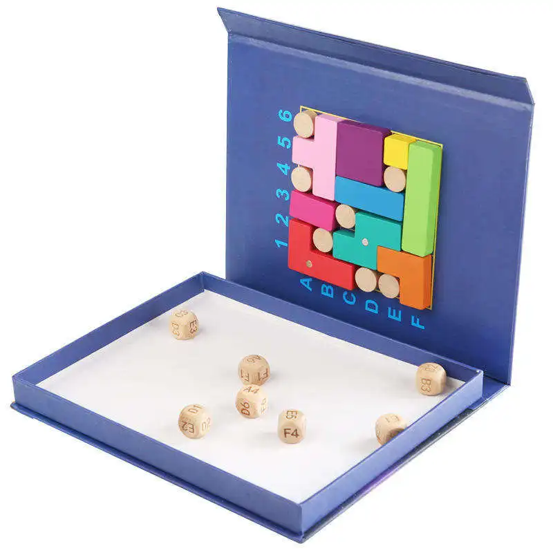 Magnetic Shape Matching Montessori Wooden Puzzle Game with Logical Thinking Book for Child Development