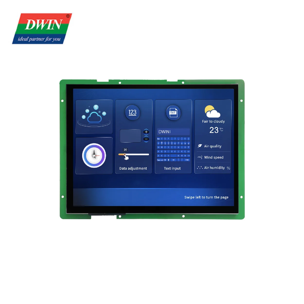 Based on T5L ASIC 10.4 Inch 1024xRGBx768 16.7M Colors DGUS II system Support Video play Music play USB camera screen