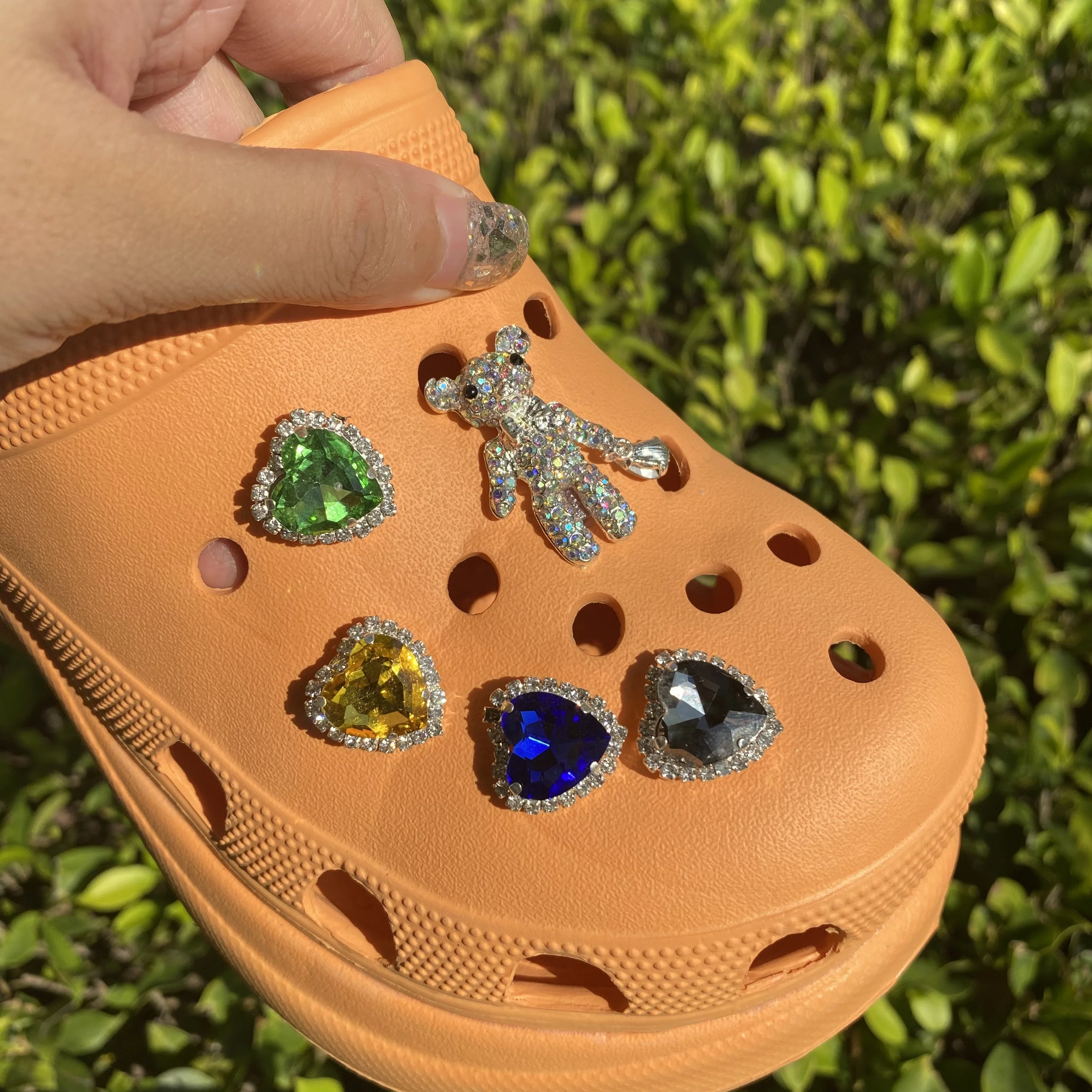 Wholesale Luxury Bling Croc Charms Metal Designer Charms Diamond Shoe Charms Decoration