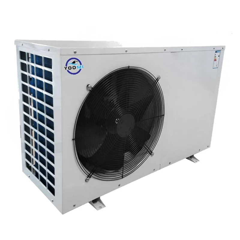 Inground swimming pool dc inverter air to water heat pump r407 air source heat pump water heater heat exchanger with fan