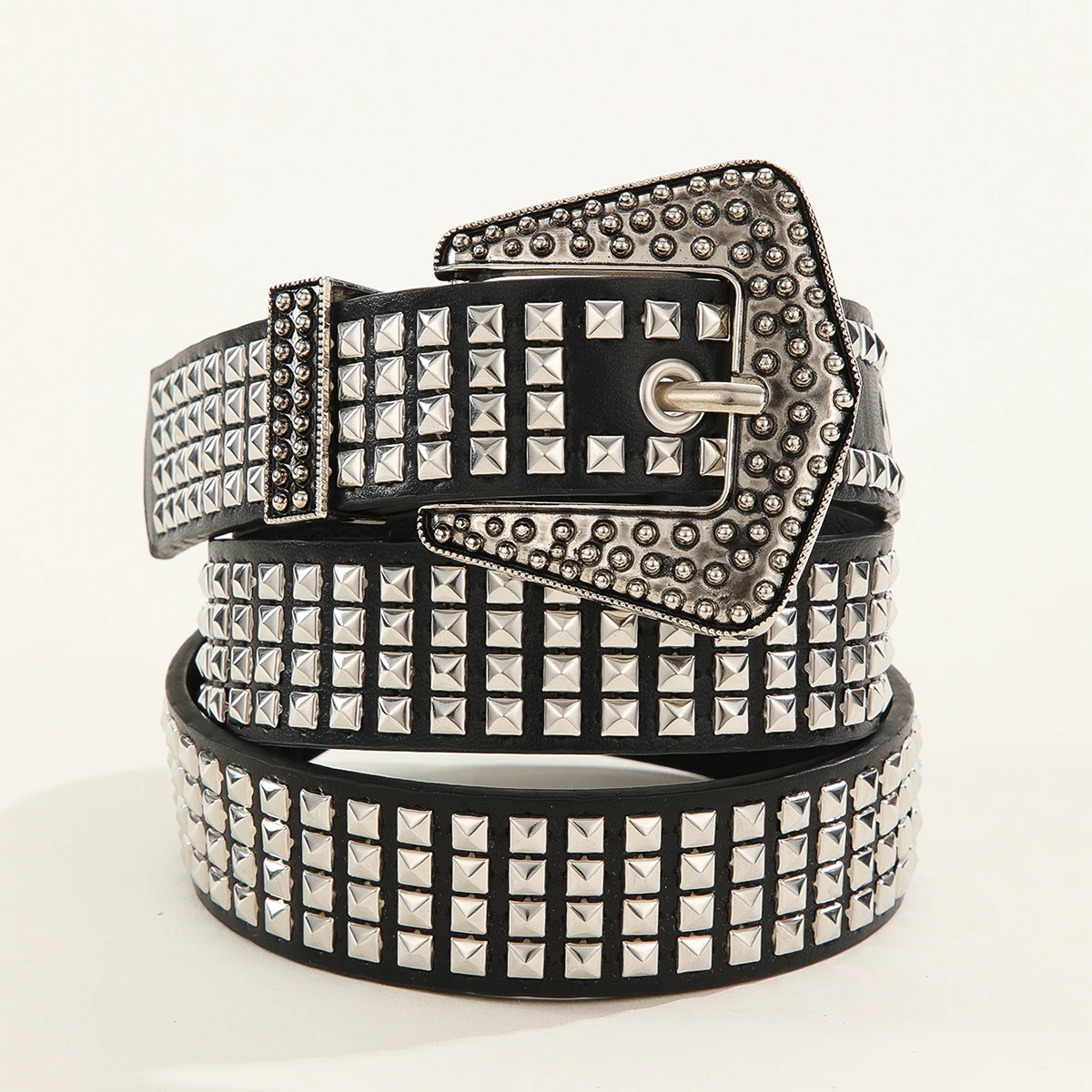 OEM New Style Luxury Western Cowboy Cube Diamond Studded Crystal Leather Strap Pin Buckle Women Rhinestone Belts