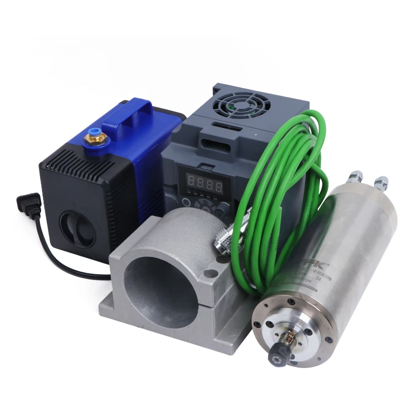 1.5KW ER16 220v water cooled spindle motor kit With Inverter Bracket