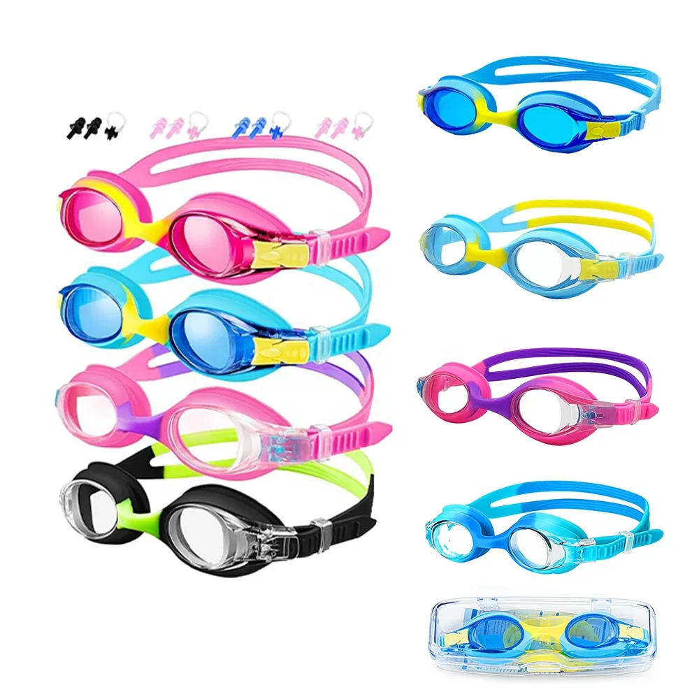 Kids Swimming Goggles, Toddler Swim Goggles No Leaking Anti Fog UV Protection for Boys Girls 3-12 years old