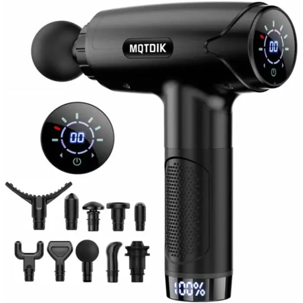 Dropshipping Lcd 30 Speed Mini Digital Cordless Fascia Massager Body Therapy Muscle Vibration Message Gun