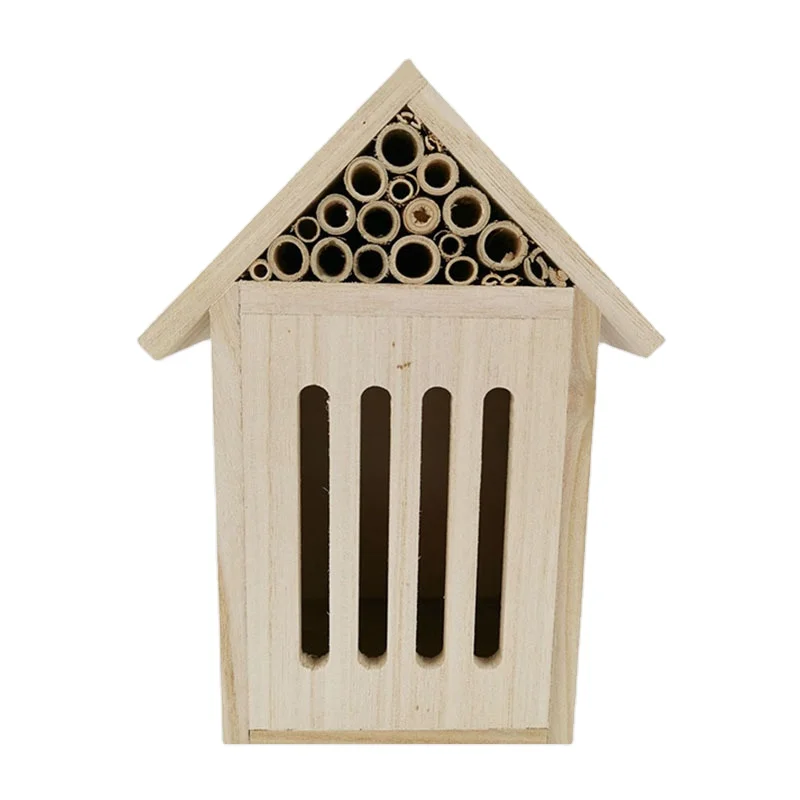 Natural handmade honey house bee inscet hotel wood insect butterfly bee house for easy hanging