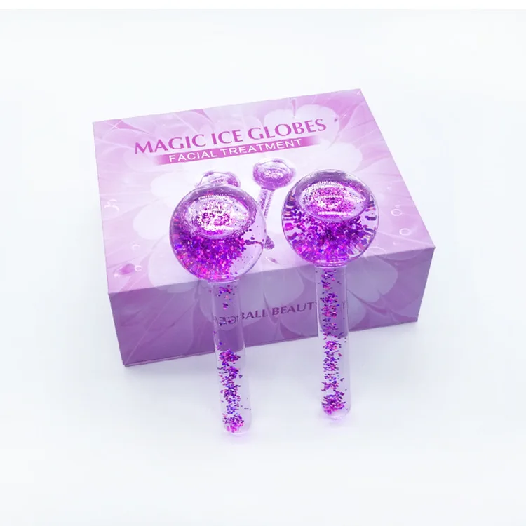 Private Label Glitter Facial Massage Roller Beauty Cooling Ice Globes for Face Massage