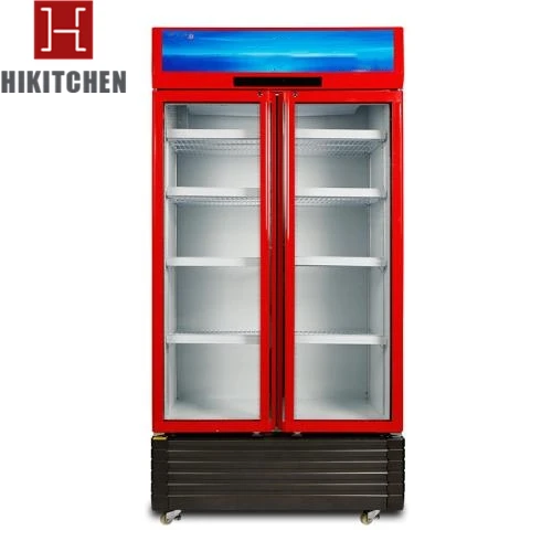 Supermarket Drink Fridges Refrigerators Display Instalments Upright Chiller/glass Beverage Showcase With Hikitchen Made