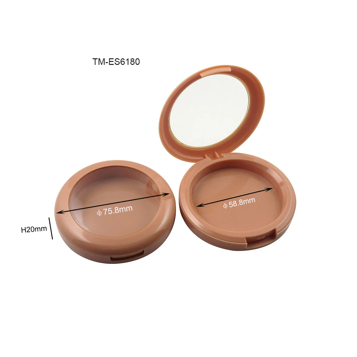 TM-ES6222 empty plastic blush compact powder case custom private logo blusher packaging makeup pressed powder container