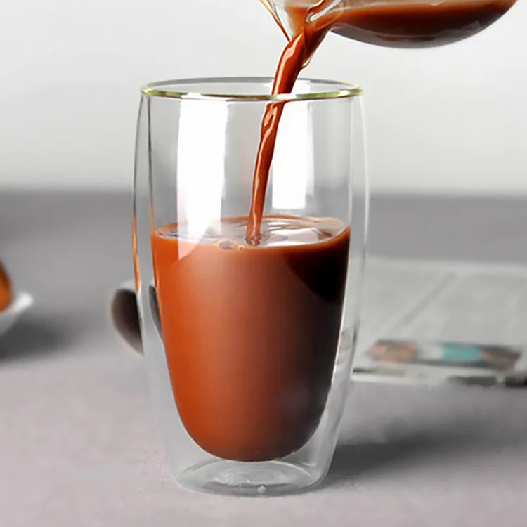 Egg Mug Borosilicate Juice Water Milk Tea Drink Double Wall Glass Coffee Cup Insulated Tumbler