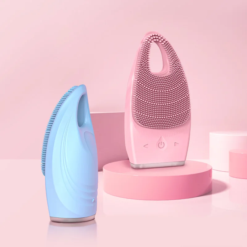 Портативный 3-в-1 мини ультразвуковой вибрирующий массажер для лица очищающая щетка перезаряжаемая силиконовая щетка для ухода за кожей лица