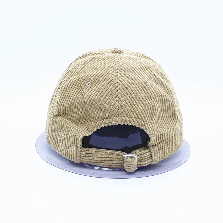 OEM&ODM Corduroy Beige 6 Panel Winter Adjustable Custom Vintage Embroidery Corduroy Baseball Caps Hats