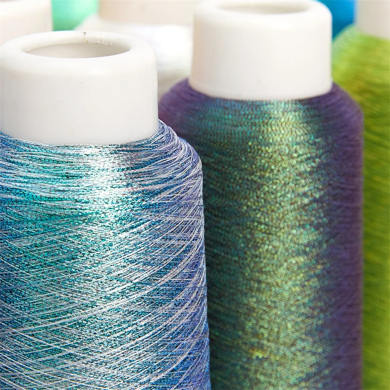 JR High Quality Color 2500 Yards MS Type Polyester Machine Thread Embroidery Metallic Yarn