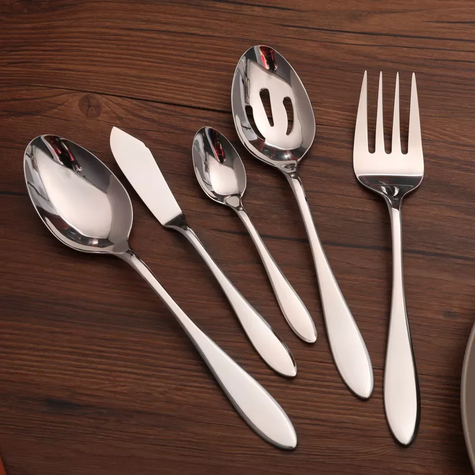 Stock Hot Selling 18/8 Hotel Restaurant Stainless Steel SUS 304 Flatware Cutlery Set Dinner Tableware Set Spoons And Forks Set
