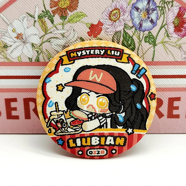 Woven Cartoon Embroidery Comics Brooch Tinplate Pin Clothing Bags Accessories Cartoon Logo Custom
