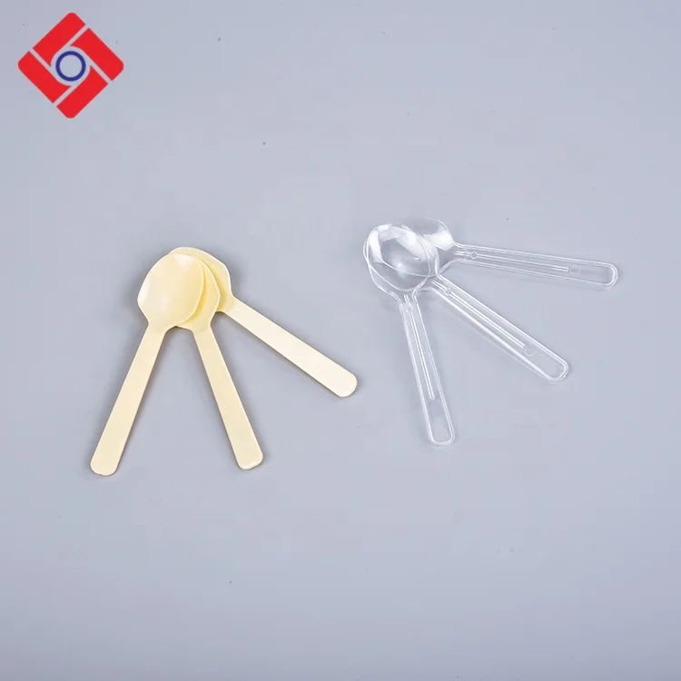 Factory Wholesale Disposable Mini Wrapped Plastic Tea Ice Cream Spoons