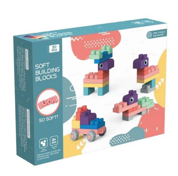 Babi big rubber soft and safe building blocks baby soft building blocks