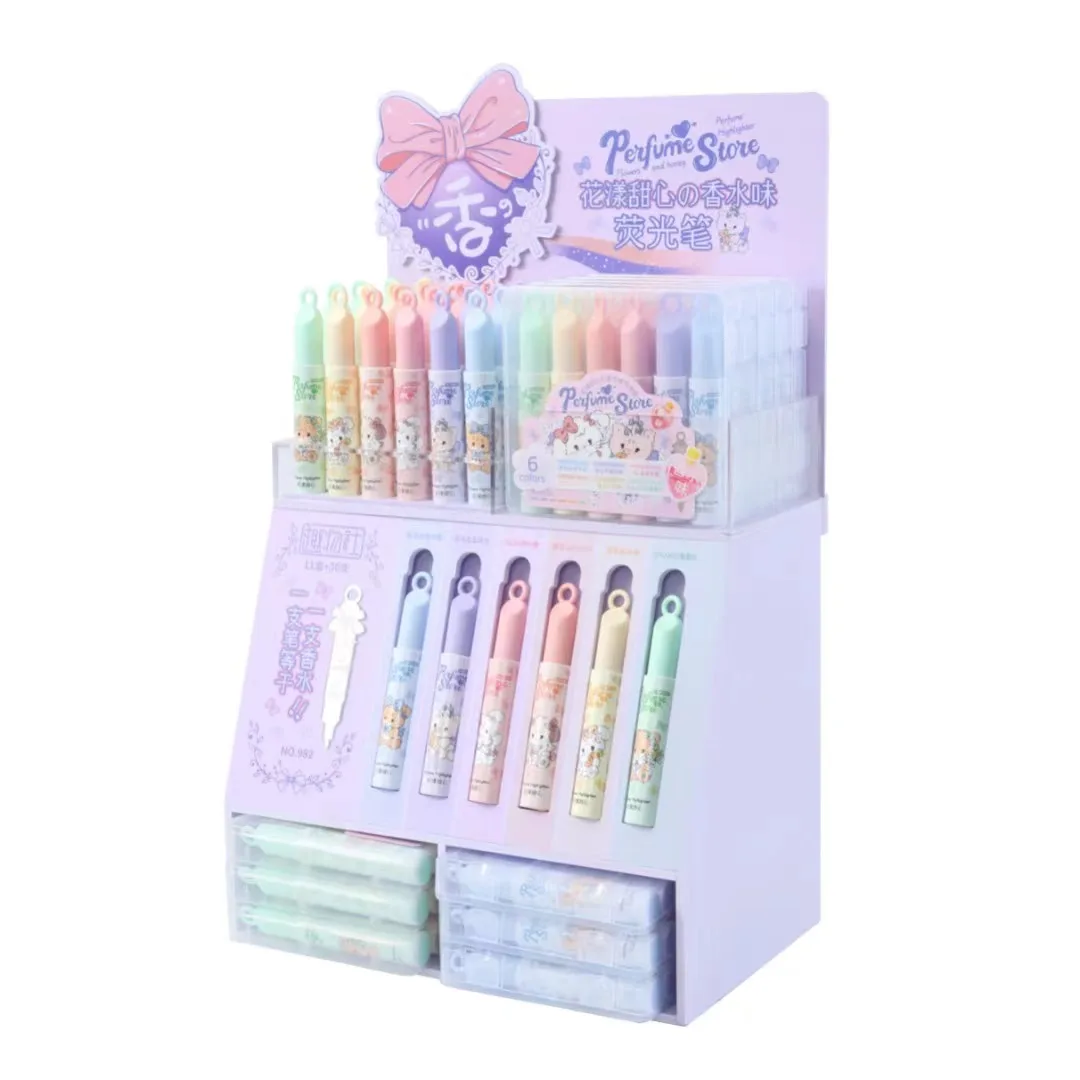 Perfume highlighter pen display stand wholesale for Children Paint DIY Art Marker Student Art Supplies
