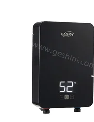 Low water pressure start square glass shell 6000w touch screen smart hot water supply instant electric water heater