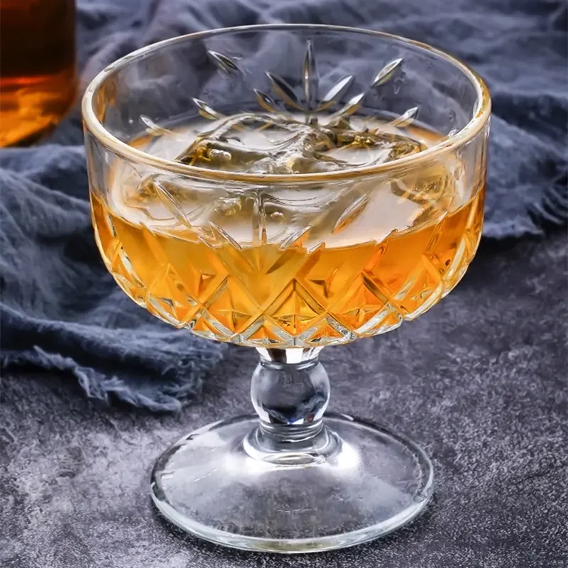 Personalized Elegant Bohemia Crystal Wine Glasses Barware Engraved Cocktail Glass With Gold Rim