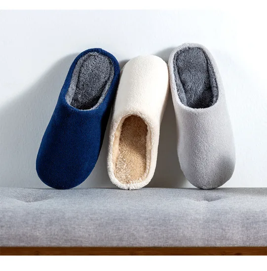 New coral fleece slippers ladies winter indoor thick-soled warm plush shoes couple home casual slippers