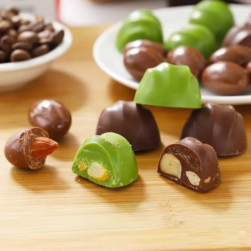 Meijii Flavored Chocolate Almond Filled Macadamia Nuts 58g Solid Snack Gift for Children Girlfriend Additional Candy Ingredient
