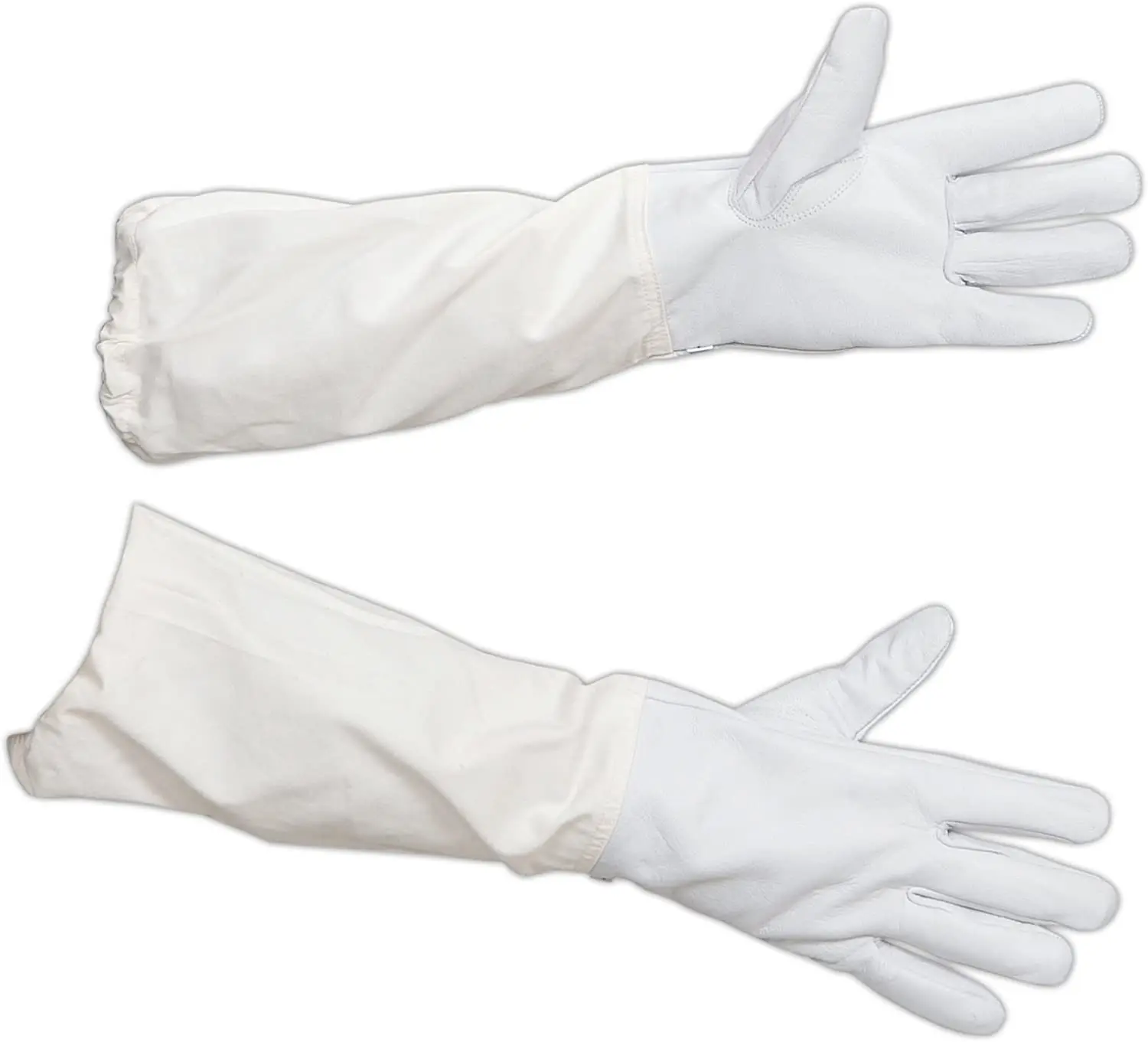 Goatskin Leather Beekeeping Glove with Long Canvas Sleeve & Elastic Cuff  Beekeeping Glove Protection