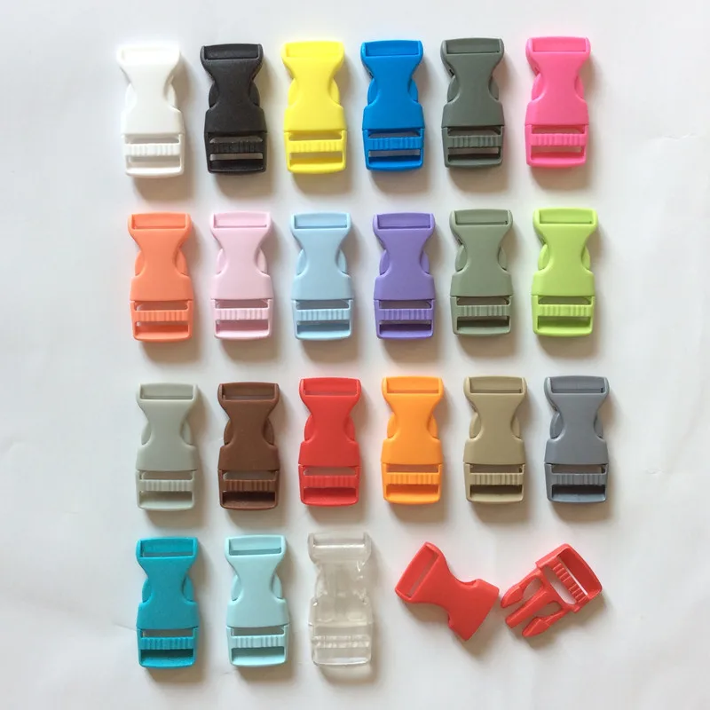 wholesale 20 25 32 38 mm Recycled Bag Strap Pet Collar Belt Clasp plastic buckle and Plastic Slider