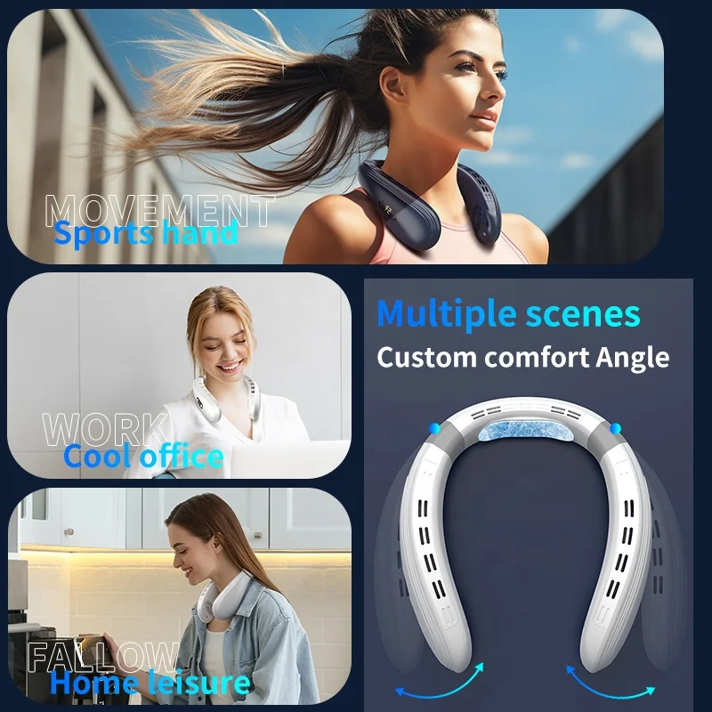 K011 Portable Neck Fan Rechargeable outdoor Hand-Free neck fans 3 Speed Adjustable portable Perfect for working cooling